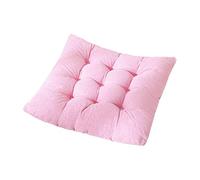 Extra Soft Air Cush - Light Solid Cotton Linen Seat Pad with Ties for Home & Car 45x45 cm Square Pillow for Couch Office Dining Chair t