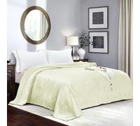 Extra Soft Bed Blankets for Sofa Bed Throws Luxury Fluffy Cosy Warm 400GSM Thick Fleece Faux Fur Throw over Sofa, Couch, and Picnic Camping Travel (Cream, 130 cm x 150 cm)