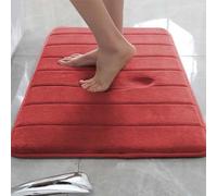 Extra Soft Memory Foam Bath Mat Non Slip Absorbent Quick Dry Large 120x160 cm Red Bathroom Rug Luxurious Comfort for Home Decor