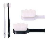 Extra Soft Toothbrush for Sensitive Gums and Teeth with 20,000 Ultra Soft Bristles. Micro-Nano Toothbrush. Excellent Cleaning Effect (2 Pack) (White Wave Bristle)