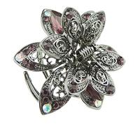 Extra Sparkly Women Girls Crystal Diamante Rhinestone Gems Bridal Wedding Evening Party Styling Fine Thin Hair Accessories Butterfly Claw Jaw Clip Octopus Clamp Vintage Look Mini Metal 4cm (Pink)
