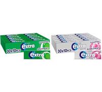 Extra Spearmint 10 Piece - 30 Pack and Extra Bubblemint 10 Piece 30 Pack, Freshens Breath, With Xylitol, Helps with Oral Hygiene for Healthy Teeth and Gums (60 Packs)