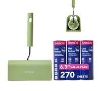 Extra Sticky Large Surface Lint Roller, 6.3'' Giant Lint Roller for Pet Hair, 270 Sheets/ 3 Refills, Long Handle Lint Remover for Clothes, Furniture, Dog & Cat Hair Remover