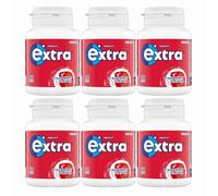 Extra Strawberry Chewing Gum Bottle 46pcs x 6, Sugar Free Fruity Snack for Fresh Breath with Welari Thank You Card | (6pack)