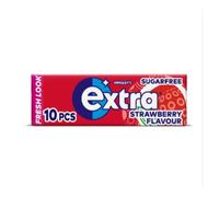 Extra Strawberry Flavour Sugar Free Chewing Gum 10 Pieces - Fruity Fresh Taste - Dental Friendly - Bulk Case (30 x 10 Piece Packs)