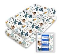 Extra Stretchy Changing Pad Cover, TotBasic Ultra Soft Premium Jersey Knit Changing Pad Sheets, Unisex for Boys Girls, Fits All Standard Changing Tables/Dresser Tops - 2 Pack (Print Dino + Puppy)