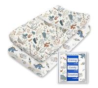 Extra Stretchy Changing Pad Cover, TotBasic Ultra Soft Premium Jersey Knit Changing Pad Sheets, Unisex for Boys Girls, Fits All Standard Changing Tables/Dresser Tops - 2 Pack (Dino + Whale)