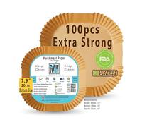 ((Extra Strong)) 100Pcs Air Fryer Liners, Parchment Paper Liner Mr.Jawdat's™, Square Parchment Paper for Baking or Roasting, Water-Grease-proof ((Bottom size 20cm/7.9inch, Square))