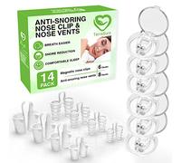Extra Strong Anti Snoring Devices - Snoring Solution, 6 Silicone Magnetic Plugs and 8 Premium Silicone Nose Dilators for Nose Relief, Improve Night Sleep (Set of