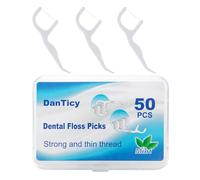 Extra Strong Dental Floss Picks | Professional Clean Flosser Picks | Toothpicks for Adults | Easy Grip Handle | Fresh Mint, 50 Count