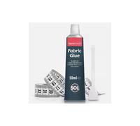 Extra Strong Fabric Glue 50ml - Washable Quick-Drying Waterproof Adhesive for Hemming, Patches, Clothing & Curtains (Spreader & Tape Included)