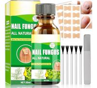 Extra Strong Fungal Nail Treatment - Nail Fungus Treatment for Toenail with Tea Tree Oil - Improves Thick Discolored Nails - 30ml + 20 Patches + Care Kit