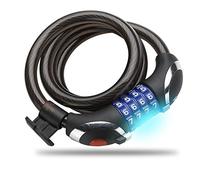 Extra Strong Illumilock Cable Bike Lock - This Cycle Security Cable is the Ultimate in Protection Combination Cycling Locks - Made of Military Grade Braided Steel & Components Pick & Drill Resistant