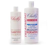 Extra Superior Brazilian Keratin Shampoo Infused with Acai Berries Cocoa Berries Wheat & Clarifying Shampoo Combo