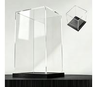 Extra Tall Acrylic Display Case 18 22 24 28 30 in, Clear Acrylic Plastic Vitrine for Figure Doll Models, Dustproof Assembled Organizer Box(Black,30x30x65cm/12x12x26in)