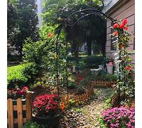 Extra Tall Black Metal Garden Arbor - Stylish Archway for Climbing Plants Ideal for Weddings Pergolas and Grape Vines Trellis -& Elegant Outdoor Decor