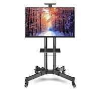Extra Tall Mobile TV Cart on Wheels Universal Rolling TV Stand with Wire Management Adjustable TV Bracket Mount for 32-70 inch TVs Heavy-Duty Steel Construction