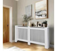 Extra Tall Radiator Cover High , 101cm External Height White Extra-large Heater Covers Inner 100cm Horizontal Slats MDF Tall Shelf Thicken for Office,Foyer, Hallway