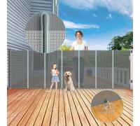 Extra Tall Retractable Baby Gate for Baby, 300 * 105 cm Retractable Stair Gate Long Dog Gate Extra Wide, Stair Gates for Dogs, Safety Gate Reinforced Mesh Pet Gate for Doorways/Indoor/Outdoor