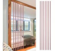Extra Tall Rose Gold Room Divider - 7pcs Metal Privacy Partition Screen, Modern Free Standing Retractable Divider for 23-32in Spaces (215cm Height) - Stylish Room Decor