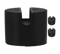 Extra Tall Rubber Jack Pad Adapter 3pcs for Trolley Jacks | Textured Slotted Design, round Profile with Deep Grooves, Black Hard Rubber Build for Driveway Repairs