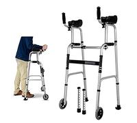 Extra Tall Upright Walker Seniors Adults - Lightweight Rolling Crut with Armrest & Wheels, Support Up to 400Lbs - Walker E Walk Trolley Wheel Folding Walking Aid for Mom