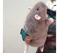 Extra Thicc Fat Rat Plush Toy, Super Soft Chubby Grey Mouse Plushie, Cute Cozy Huggable Animal Pillow for Kids, Teens & Adults (Brown, 35 CM)