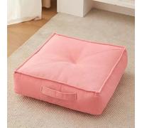Extra Thick 15cm Cotton Seat Cushion for Armchair & Office Round/Square Pad for Elderly & Post-Surgery Comfort Wheelchair Friendly Pink 50x50cm