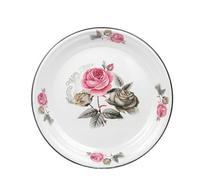 Extra-thick 30cm X 36cm Enamel Tea Tray Large Round Serving Platter Enamel Fruit Bowl Dishx(40cm-A)