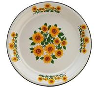 Extra-thick 30cm X 36cm Enamel Tea Tray Large Round Serving Platter Enamel Fruit Bowl Dishx(40cm-D)