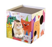 Extra-Thick Cardboard Cat Scratcher Hideout - Detachable Scratching Pad & Double-Layer Design for Multiple Cats/Rabbits (A)