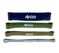 Extra Thick Exercise Resistance Bands - Set of 4 Loop Bands by 4KOR Fitness (15 to 60 lbs)