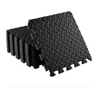 Extra Thick Gym Flooring Mats 12Pcs High Density EVA Foam Exercise Mat Non Slip Yoga Mat for Home Workout (Black, One Size)