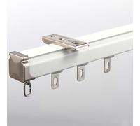Extra Thick Heavy Duty Aluminum Sliding Track - Silent Ceiling or Wall Mount Rail with Gliders for Curtains Drapes Room Dividers Blackout Shades 1M/3.3ft White Top Mount