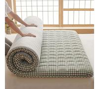 Extra Thick Japanese Folding Sleep Mat 100x200 cm - Traditional Checkered Design, Comfortable & Portable for Home, Travel, Camping - Also Available in 90x190 cm