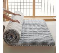 Extra Thick Japanese Futon Mattress 100x200 cm, Foldable Traditional Checkered Design, Comfortable Sleep Mat for Home, Travel & Camping - Also Available in 90x190 cm