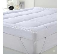 Extra Thick Mattress Topper Hypoallergenic Durable 4’’ Deep Toppers Pad Protector Microfibre Cover & Elasticated Corner Straps 10cm Deep Mattresses Bedspreads (Super King)