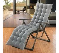 Extra Thick Padded Sun Lounger Chair for Garden Patio & Balcony - Soft Comfy Rocking Bench Seat in Grey 140x45 cm - Perfect Outdoor Relaxation Fur