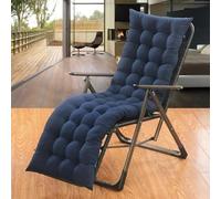 Extra Thick Padded Sun Lounger Chair - Soft & Comfy Rocking Bench for Garden Patio Balcony - Dark Blue - 140x45 cm Outdoor Seating Solution