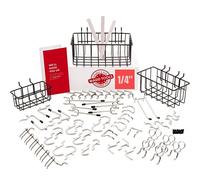Extra Thick Pegboard Accessories Organizer Kit | 1/4 Inch Peg Board Attachments | Peg Board Hook Set and Pegboard Basket Set for Tools - Heavy Duty - Does Not Fall Out Off The Board