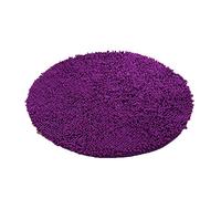 Extra Thick Purple Chenille Bath Mat - Non-Slip Microfiber Rug for Bathroom & Bedroom, 55" Soft Floor Mat for Comfort & Safety, Cozy Home Decor Essential