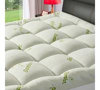 Extra Thick Queen Mattress Topper for Back Pain,1200 GSM Quilted Fitted Viscose Made from Bamboo Mattress Pad Pillow Top Mattress Cover with Deep Pocket Up to 21 Inches (60 * 80 in)
