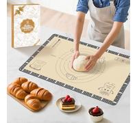 Extra Thick Silicone Mat for Baking Macaron, Bread, Pizza, Silicone Baking Mat with Measurement, Non Stick Pastry Mat for Dough Rolling Out, Heat Resistant to 480°F Gift for Baker