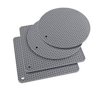 Extra Thick Silicone Trivet Mat Heat Resistant Multi-purpose None slip Table Place Mats for Hot Pots Holder,Pads,Pans,Dishes,Spoon rest,Coasters for Kitchen Cooking & Dining(4Pack,23cm,Grey)