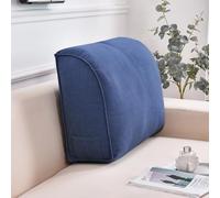 Extra Thick Sofa Back Cushion Wedge Pillow for Couch Bed - Large Back Lumbar Support Pillow Decorative Reading Pillow Waist Support Pillow Headboard Cushion with Removable Cover (24*18*8in,Navy)