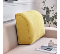 Extra Thick Sofa Back Cushion Wedge Pillow for Couch Bed - Large Back Lumbar Support Pillow Decorative Reading Pillow Waist Support Pillow Headboard Cushion with Removable Cover (32*18*8in,Yellow)
