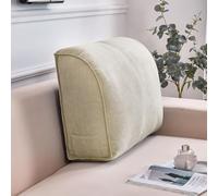 Extra Thick Sofa Back Cushion Wedge Pillow for Couch Bed - Large Back Lumbar Support Pillow Decorative Reading Pillow Waist Support Pillow Headboard Cushion with Removable Cover (28*18*8in,Beige)