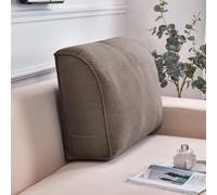 Extra Thick Sofa Back Cushion Wedge Pillow for Couch Bed - Large Back Lumbar Support Pillow Decorative Reading Pillow Waist Support Pillow Headboard Cushion with Removable Cover (32*18*8in,Brown)