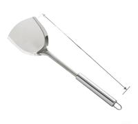 Extra Thick Spatula Spoon Set, Heat Resistant Kitchen Tool Made of 304 with Wooden Handle, Scratch-Resistant Cooking Utensil for Non-Stick Pans, Ergonomic Design, Silver, 23.5 x 9.5 cm (A)