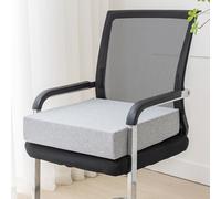 Extra Thick Square Chair Cushion Pad - 40/45/50cm Booster Cushions for Armchairs & Dining - Large Washable Seat Pad for Indoor & Garden Use (Silver Grey 40x40x5cm)